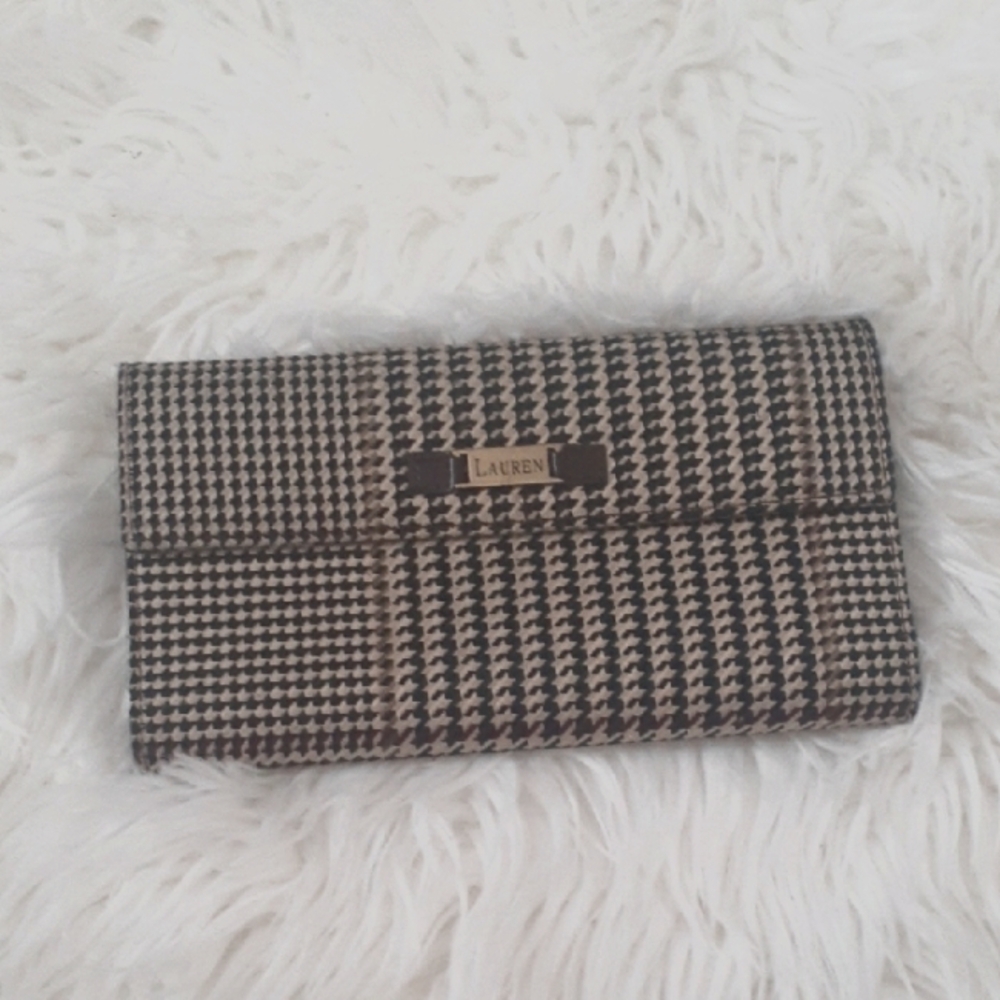 Vtg Ralph Lauren Houndstooth Wallet